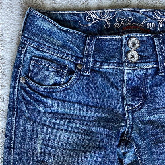 •Refuge• Distressed Skinny Bootcut Jeans - Picture 6 of 15